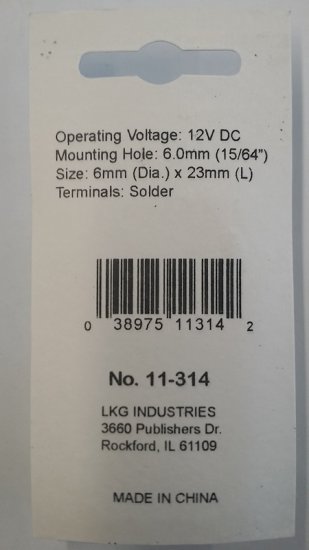 3mm Yellow LED in Recessed Chrome Bezel (12V)