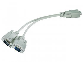Serial Mouse or Monitor Splitter cable (1)DB9(F) to (2)DB9(M)