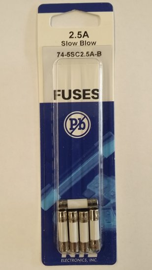 2.5 Amp (S505) Ceramic Fuse (5Pk) Slow Blow 5x20mm