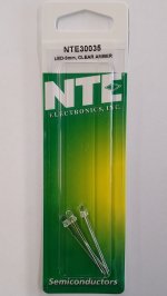 3mm Super Bright Amber LED 2500mcd (3Pk) Clear Lens