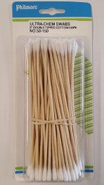 Ultra-Chem Swabs (100Pk) Double Tipped, 6" Wood Shaft