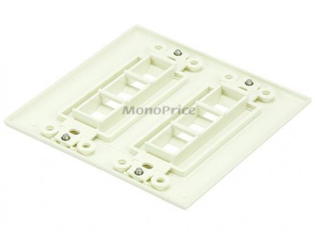 2-Gang Wall Plate for Keystone, 6 Hole - Ivory