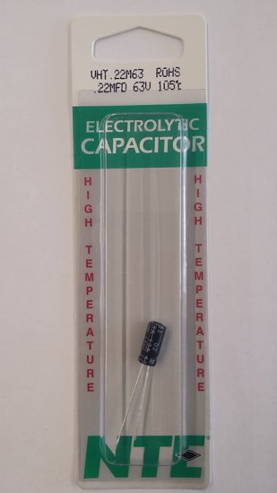 0.22uf 63V 105°C Radial Lead Electrolytic Capacitor