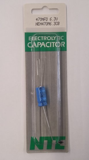 470uf 6.3V Axial Lead Electrolytic Capacitor