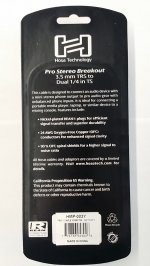 3Ft Pro Stereo Breakout Cable REAN 3.5mm TRS to Dual 1/4in TS