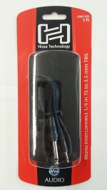 5Ft Mono Interconnect Cable 1/4in TS to 3.5mm TRS