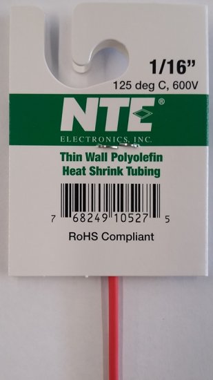 1/16" Red 48" Thin Wall 2:1 Polyolefin Heat Shrink Tubing