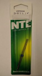 NTE5084A Zener Diode 30.0V 1W, DO-41/DO-15 (2Pk)