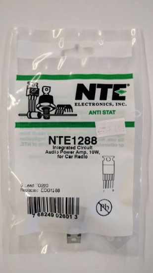 NTE1288 IC Audio Power Amplifier 10W for Car Radio 5-Lead TO-220