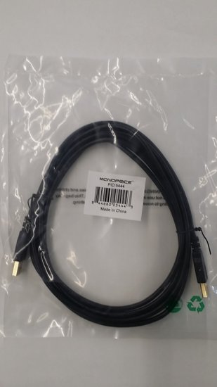 10Ft Black USB 2.0 A Male to A Male 28/24AWG Cable (Gold)