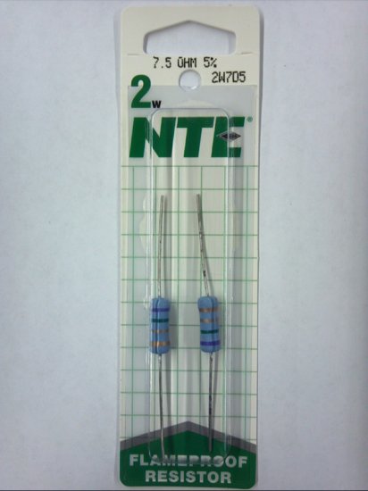 7.5 Ohm 2 Watt Metal Oxide Film Resistor (2Pk) 5% Tolerance