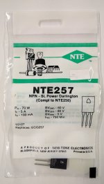 NTE257 T-NPN, Si, Power Darlington (Compl to NTE258)