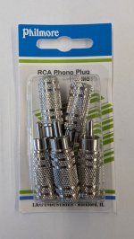 RCA Phono Plug (5Pk) Metal Body