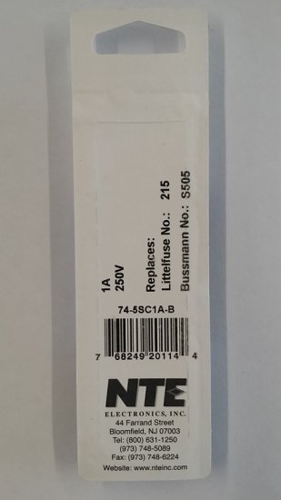 1 Amp (S505) Ceramic Fuse (5Pk) Slow Blow 5x20mm