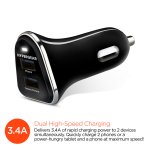 HyperGear High-Power Dual USB 3.4A Car Charger - Black