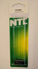 NTE987 IC, Quad, Low Power OP Amp, 14-Lead DIP