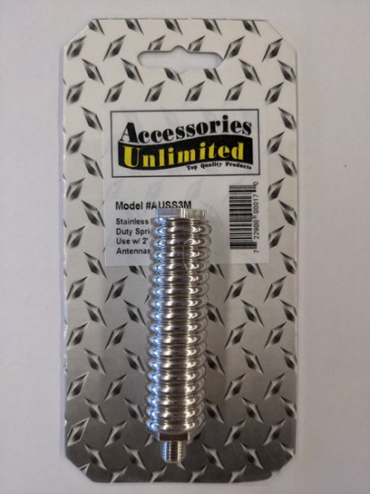 3" Medium Duty Stainless Antenna Spring w/Hex Nut