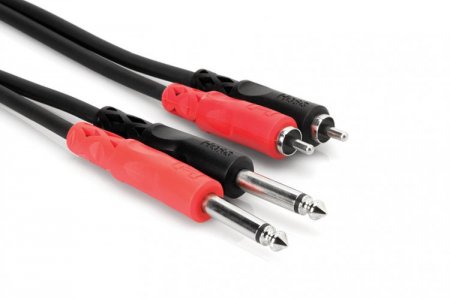 19.8Ft (6M) Stereo Interconnect Dual 1/4 in TS to Dual RCA