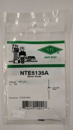 NTE5135A Zener Diode 20.0V 5W Axial Leaded