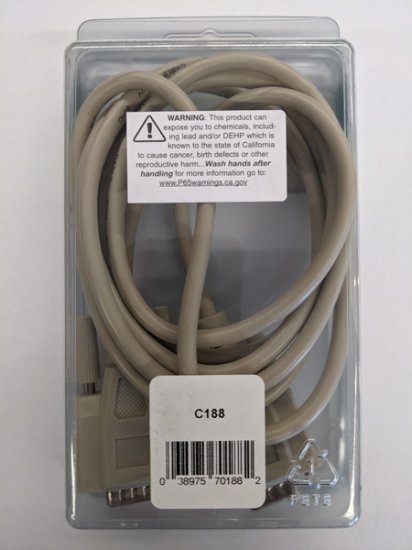 6Ft DB9 M/M Molded Serial Cable