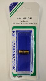 RP-SMA Jack to SMA Jack Adapter (Gold)