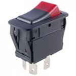 Red 12V LED Lighted Rocker Switch SPST Off-None-On 21A