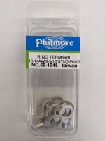 Ring Terminal Non-Insulated 16-14Awg 5/16" Stud (10Pk)