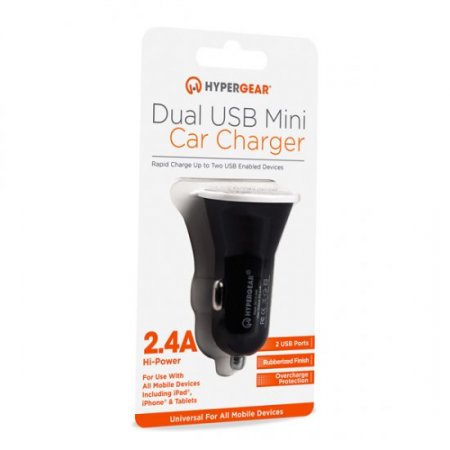 HyperGear Dual USB 2.4A Vehicle Charger - Black