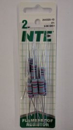 2.0K Ohm 2 Watt Metal Oxide Film Resistor (10Pk) 2% Tolerance