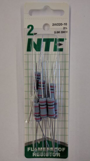 2.0K Ohm 2 Watt Metal Oxide Film Resistor (10Pk) 2% Tolerance