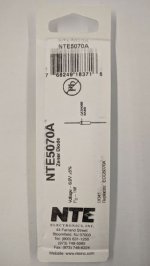 NTE5070A Zener Diode 6.0V 1W, DO-41/DO-15 (2Pk)