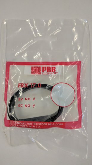 FRX17.0 Flat Rubber Belt 17.0\" IC, .315\" CS, .045\" WallThickness