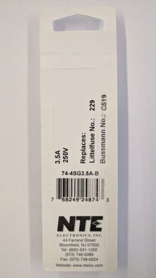 3.5 Amp (2AG) 4.5x15mm Fuse (5Pk) Slow Blow