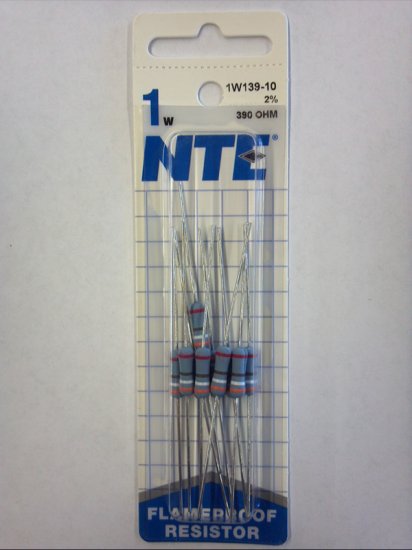 390 Ohm 1 Watt Metal Oxide Film Resistor (10Pk) 2% Tolerance