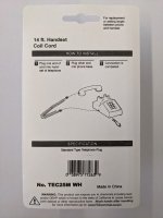 14Ft White Handset Cord (4P4C) Reverse for Voice