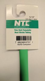 5/16" Green 48" Thin Wall 2:1 Polyolefin Heat Shrink Tubing