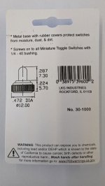 Mini Toggle Switch Boot, Thread 1/4-40 NS (2Pk)