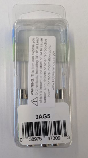 5 Amp 3AG Glass Fuse (5Pk) Fast Acting 1/4"x1-1/4"
