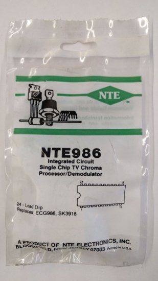 NTE986 IC, Single Chip TV Chroma Processor/Demod, 24-Lead DIP