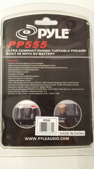 Ultra Compact Phono Turntable Pre-Amplifier w/ 9 V Battery Comp