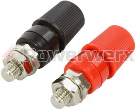 Heavy Duty Binding Post Red/Black Pair 5/16" Ring Terminals