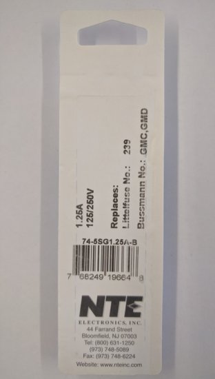 1.25 Amp (GMD) Glass Fuse (5Pk) Slow Blow 5x20mm