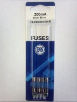 0.2 Amp (200mA) GMD Glass Fuse (5Pk) Slow Blow 5x20mm