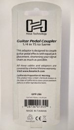 Guitar Pedal Coupler, 1/4 in TS to Same