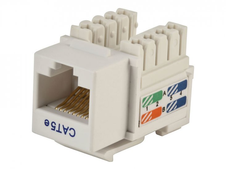 Cat5E Punch Down Keystone Jack - White