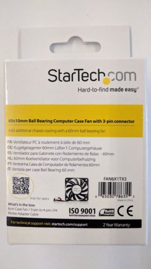 60x10mm Replacement Ball Bearing Computer Case Fan w/ TX3 Connec