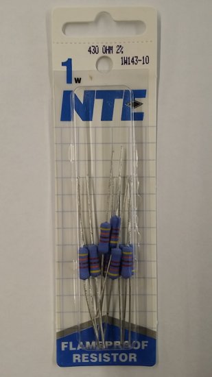 430 Ohm 1 Watt Metal Oxide Film Resistor (10Pk) 2% Tolerance