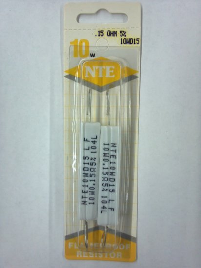 0.15 Ohm 10W Cerment Power Wirewound Resistor (2Pk) 5% Tolerance