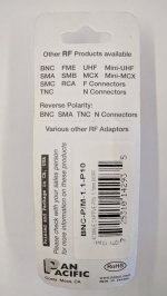 1.10mm Bore Male Captive Pin For BNC Connector RG-6 (10Pk)