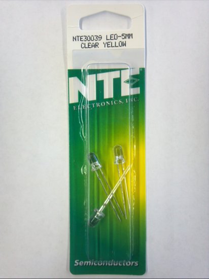 5mm Superbright Yellow LED 7000mcd (3Pk) Clear Lens